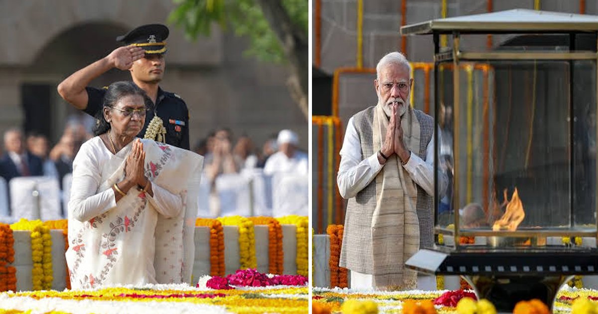 মহাত্মা গান্ধি জয়ন্তীতে রাজঘাটে শ্রদ্ধা জানালেন রাষ্ট্রপতি-প্রধানমন্ত্রী